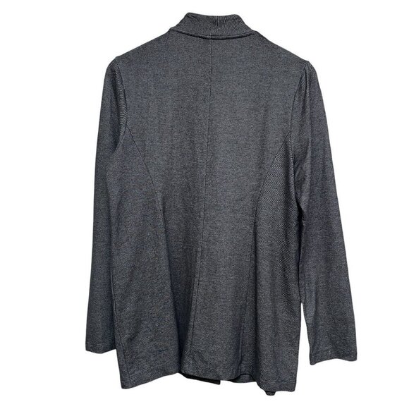 J.JILL Wearever Jacket Small Gray Stretch Denim Look Ponte Blazer Modern - Picture 5 of 10